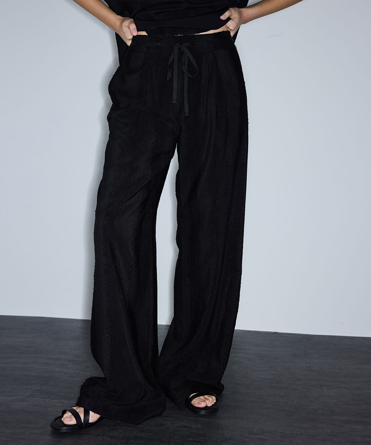 Zoomed Jacquard Wide-Leg Trousers