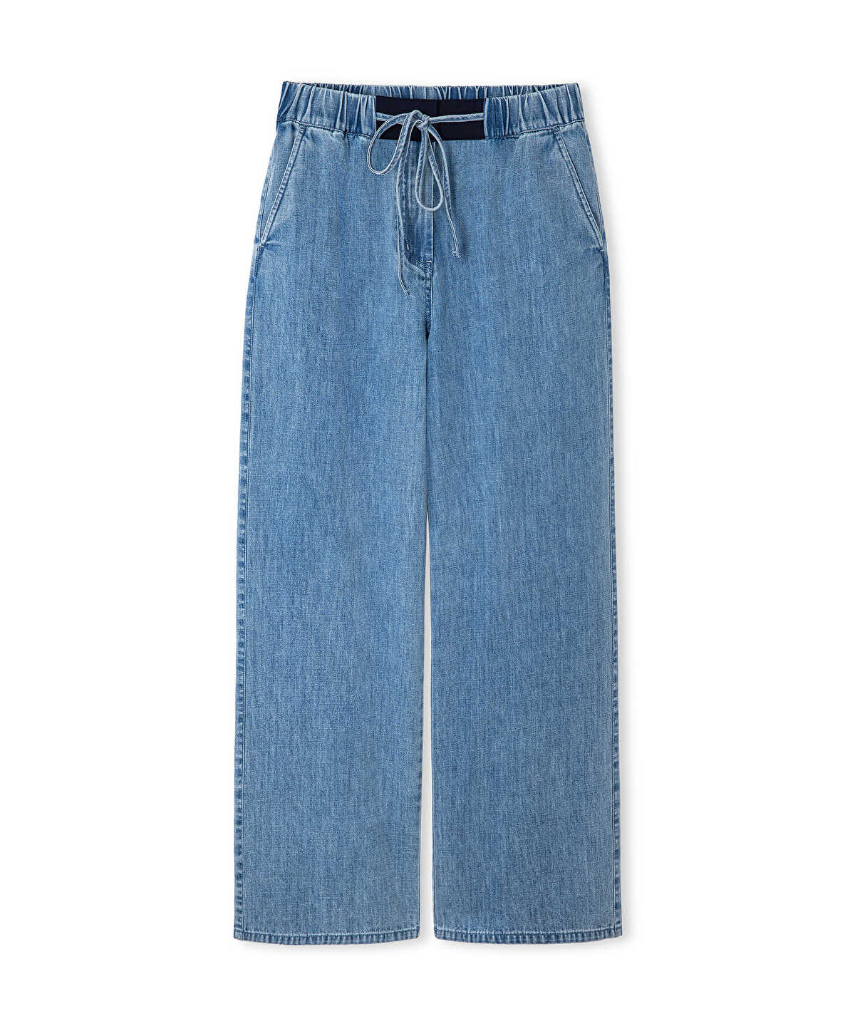 Zoomed Contrast Waistband Jeans