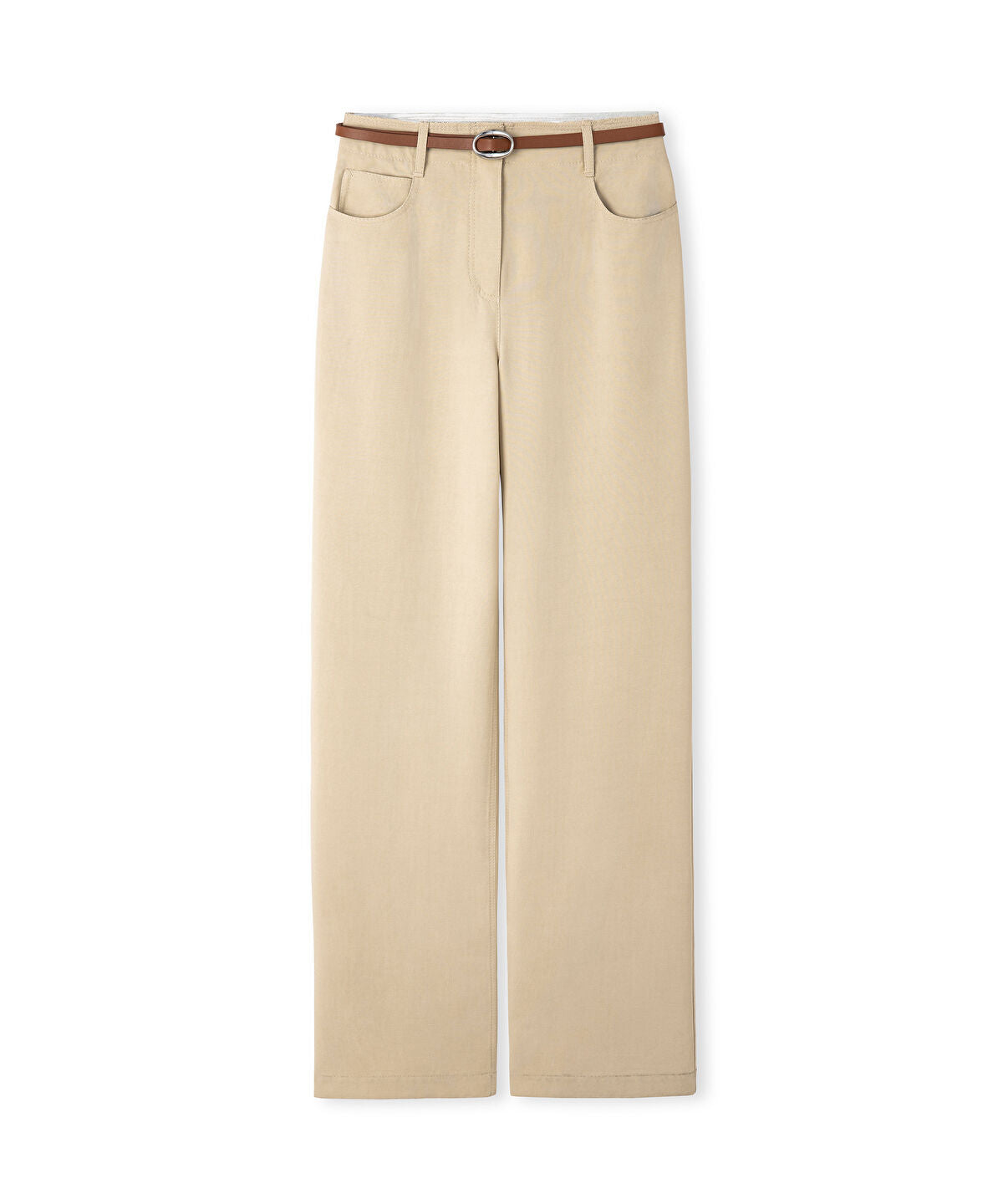 Zoomed Belted Straight Trousers