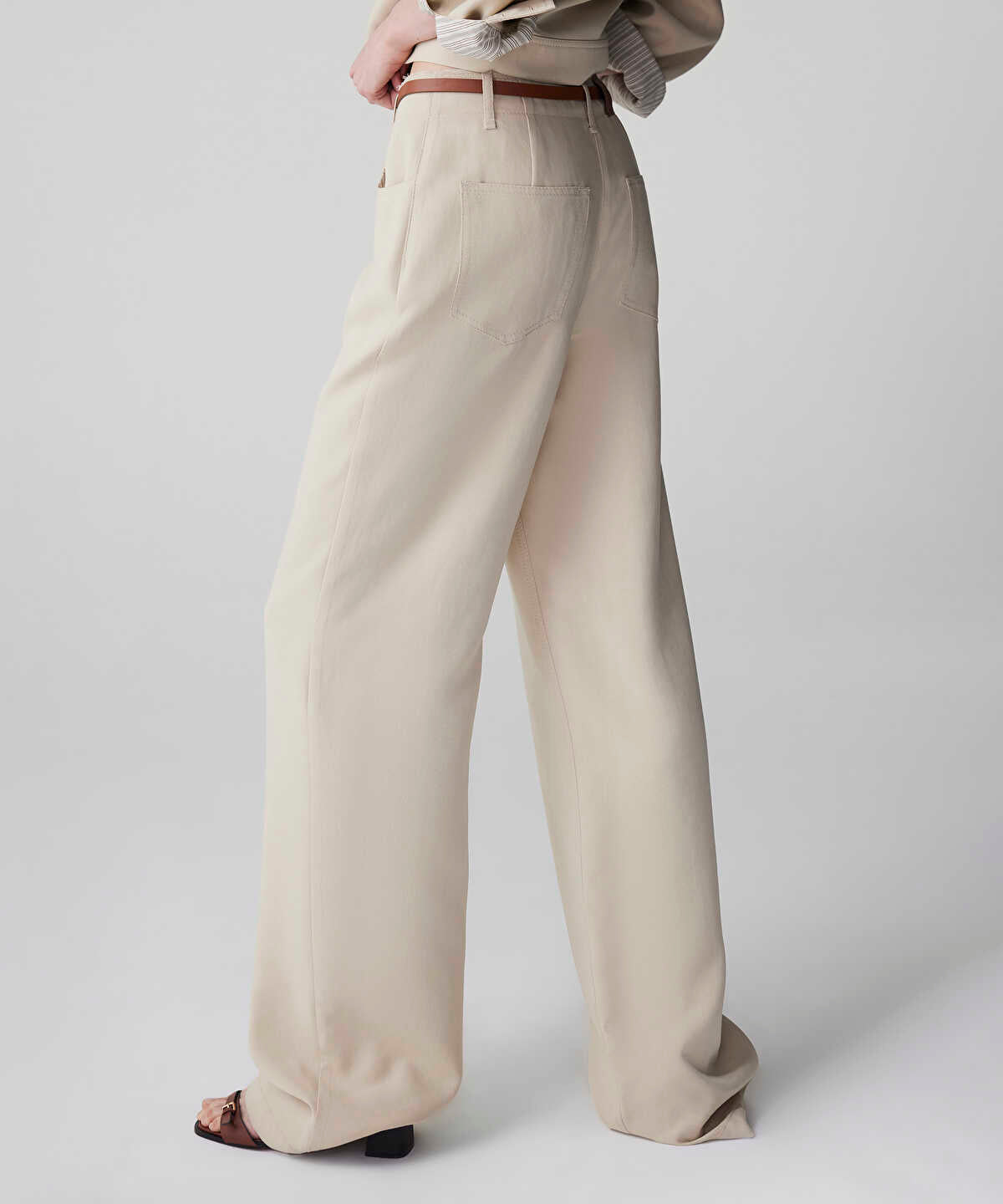 Belted Straight Trousers