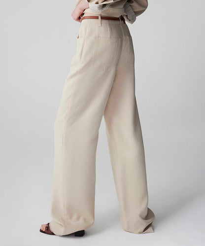 Belted Straight Trousers