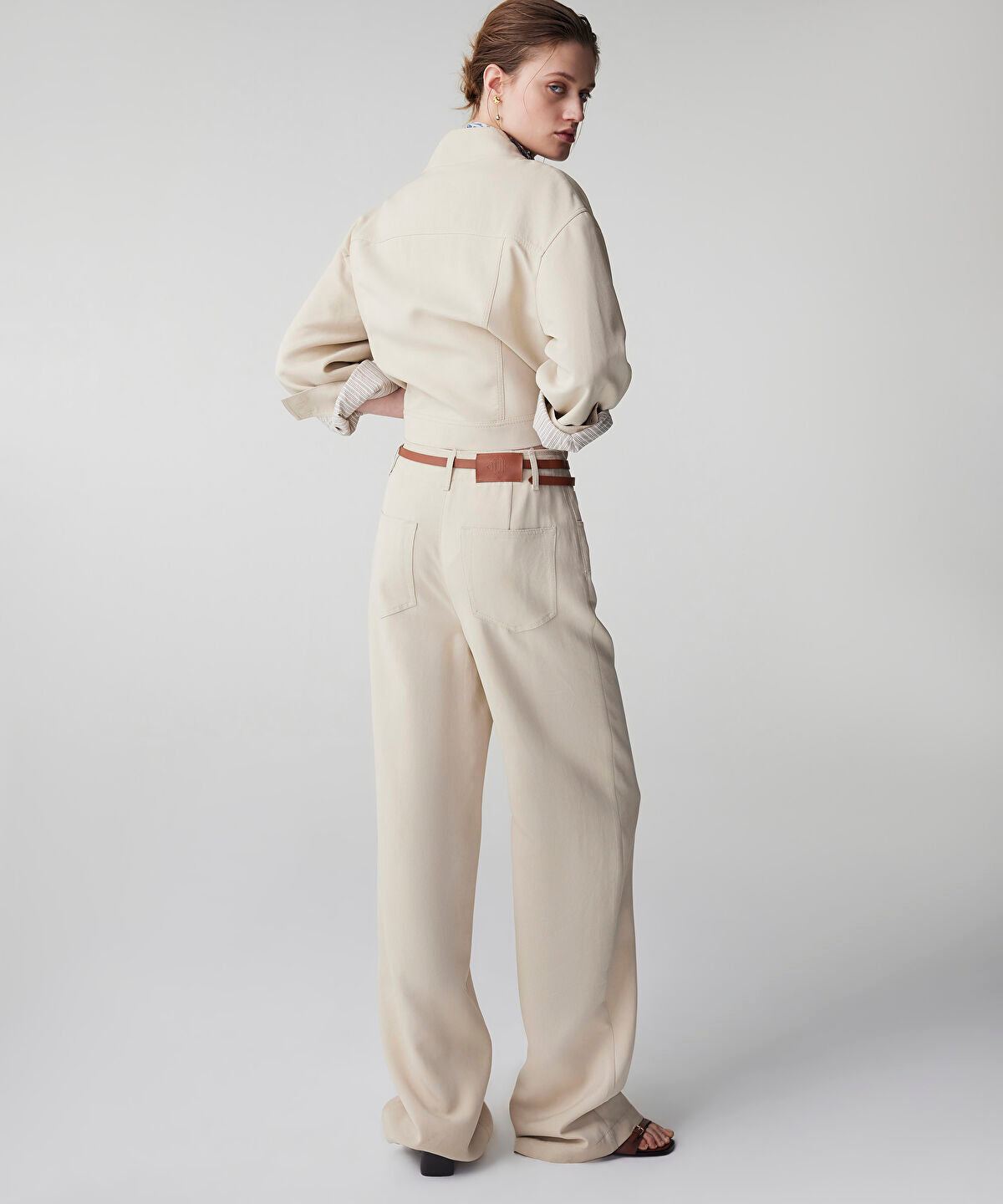 Belted Straight Trousers