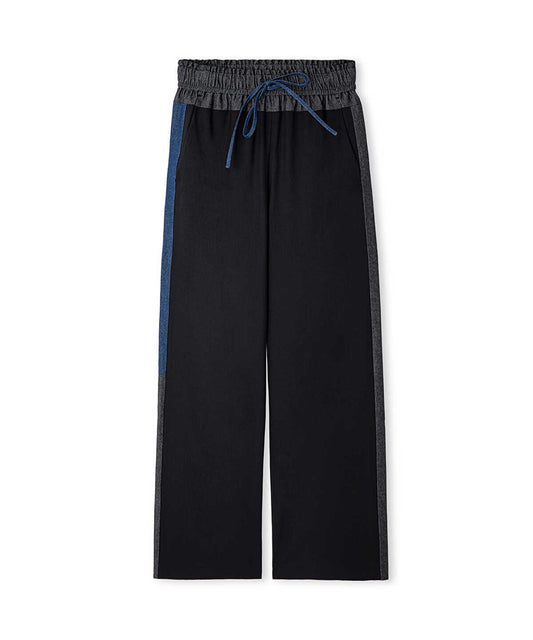 Contrast Waist Color-Block Trousers