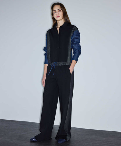 Contrast Waist Color-Block Trousers