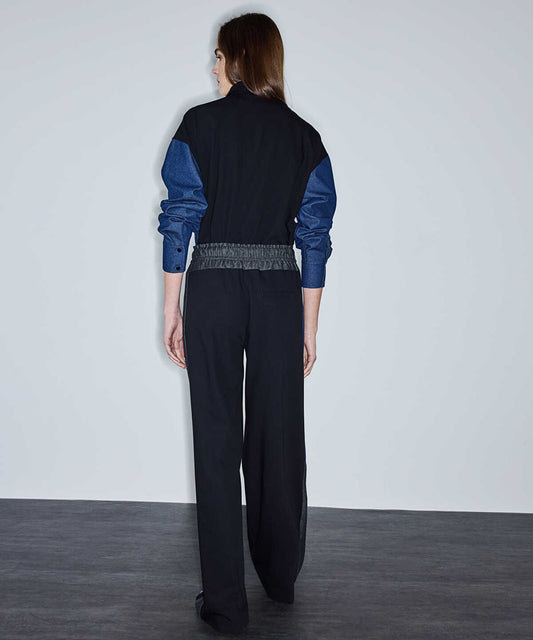 Contrast Waist Color-Block Trousers