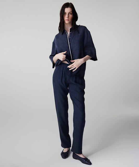 Tie Waist Carrot Trousers