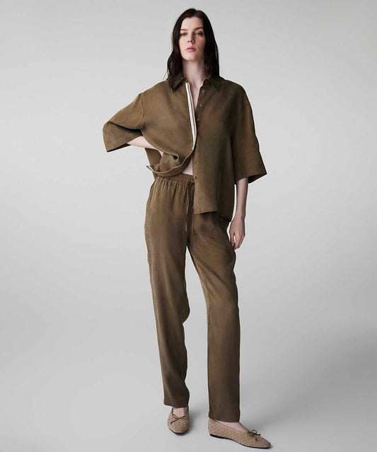 Tie Waist Carrot Trousers
