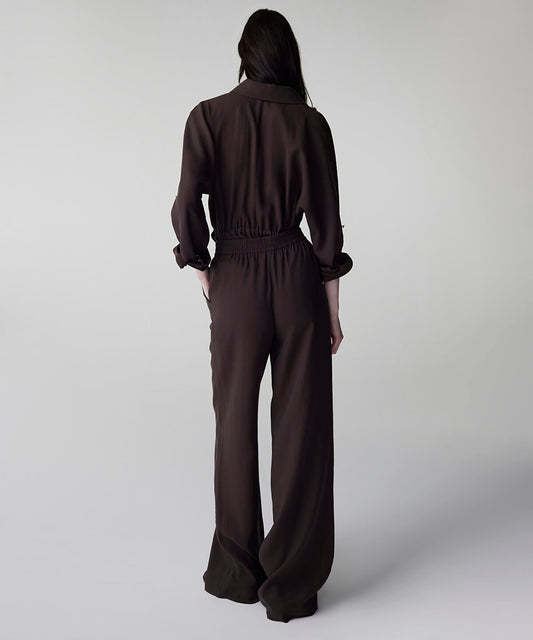 Elastic Waist Wide Leg Trousers