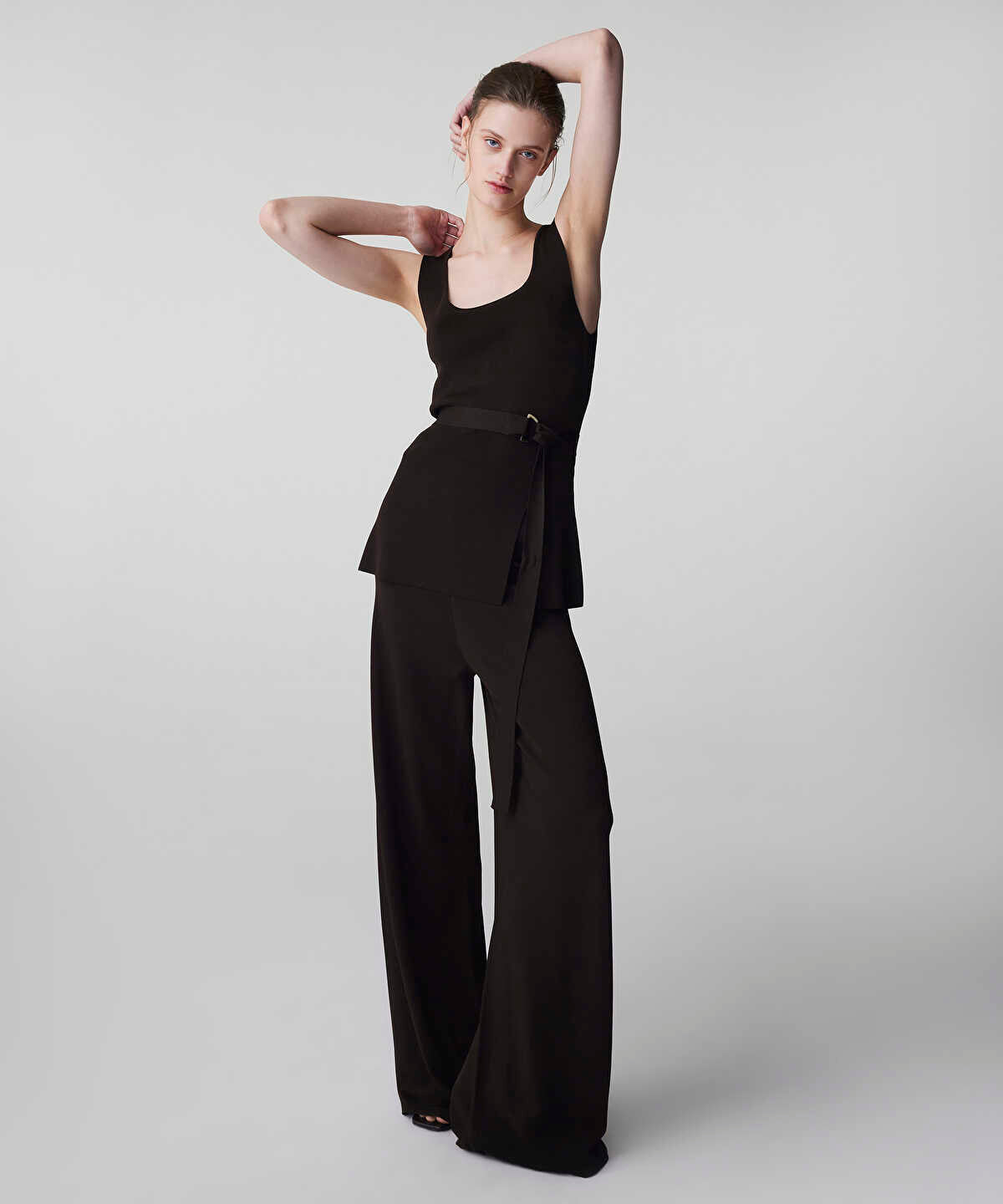 Zoomed Wide Leg Knit Trousers