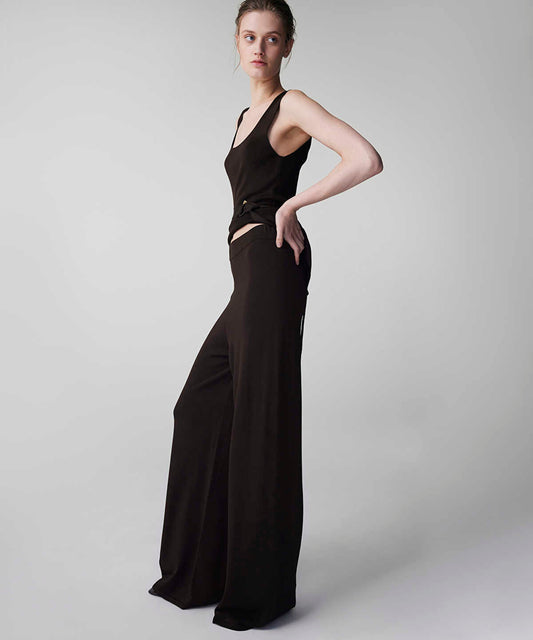 Wide Leg Knit Trousers