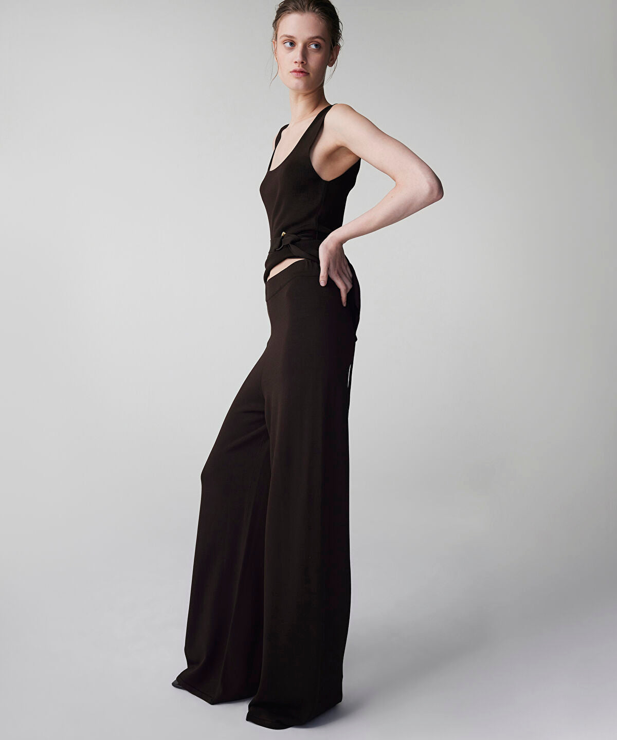 Zoomed Wide Leg Knit Trousers
