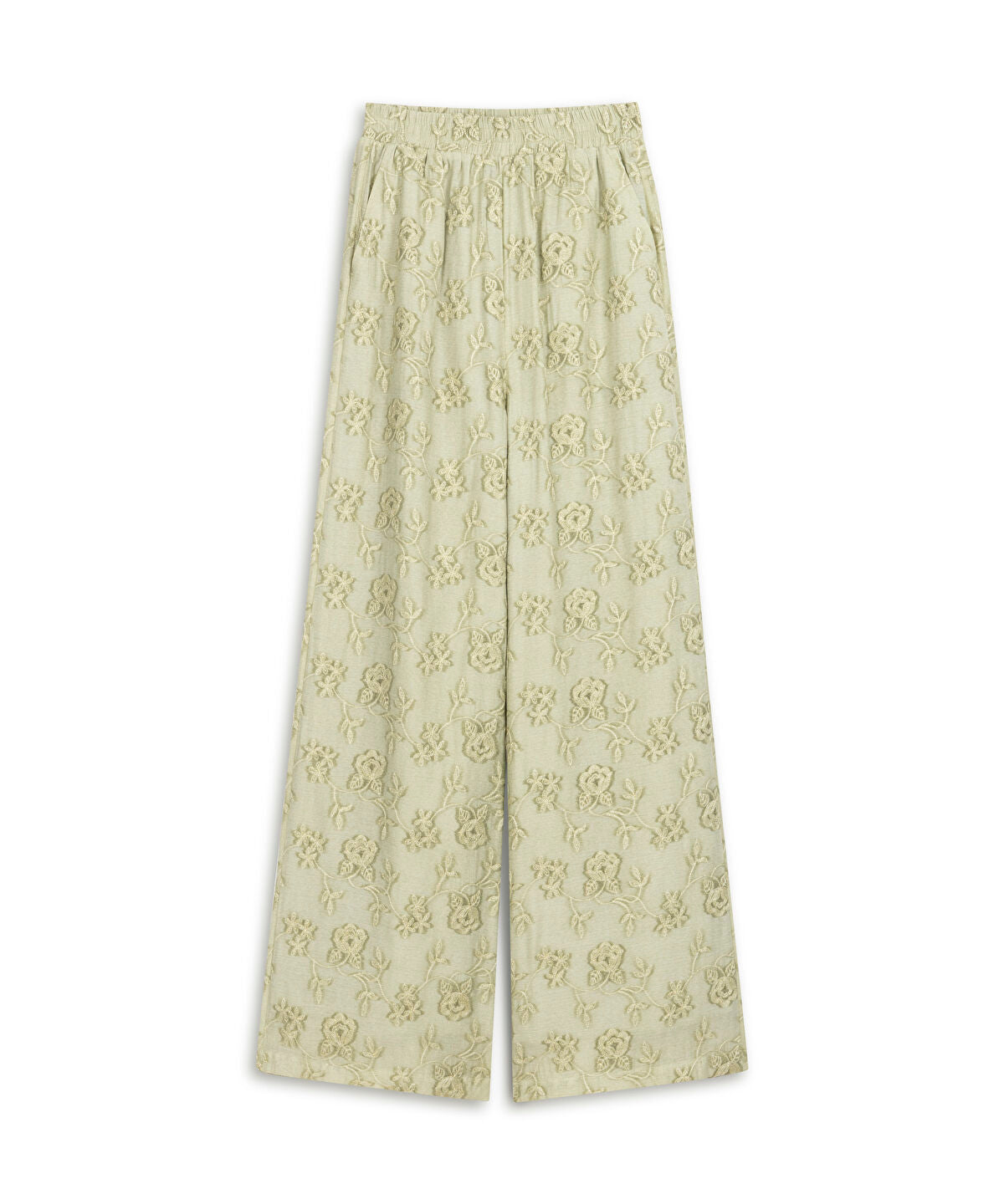 Zoomed Floral Embroidered Trousers