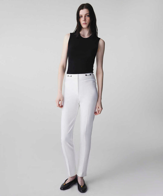 Skinny Trousers with Metal Accents 