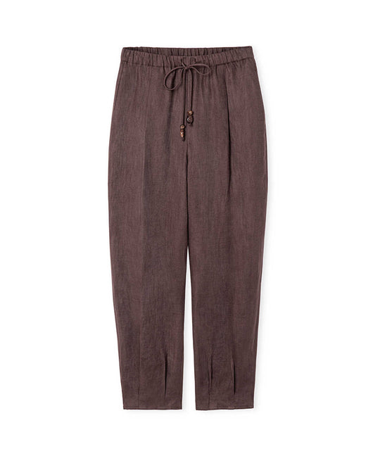 Bead-Tipped Linen Trousers