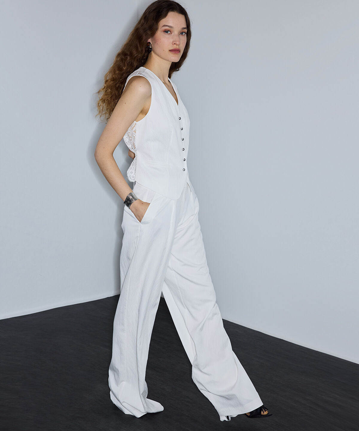 Crinkle-Effect Trousers