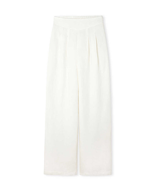 Double-Pleated  Wide-Leg Trousers