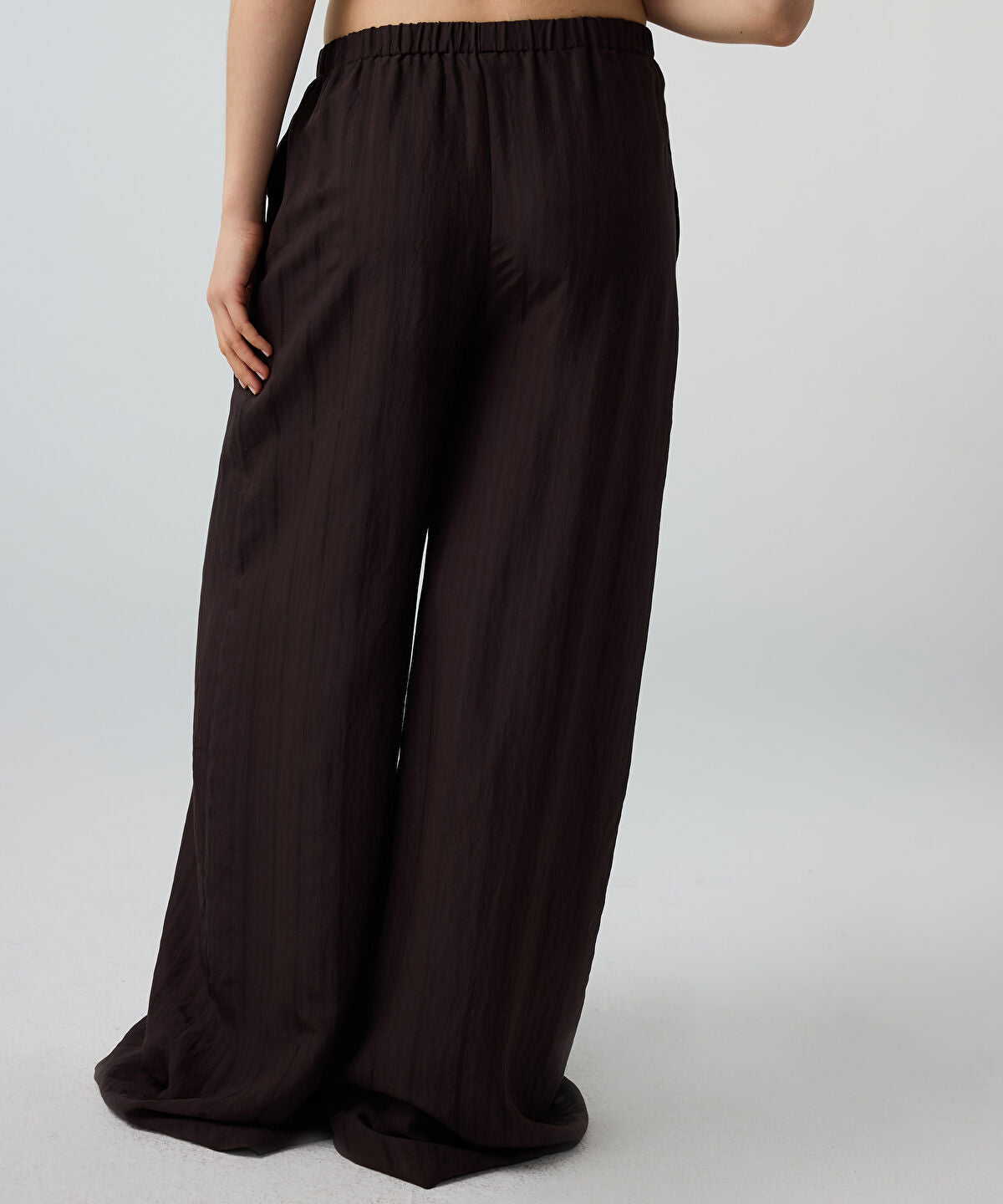 Zoomed Self-Stripe Wide-Leg Trousers