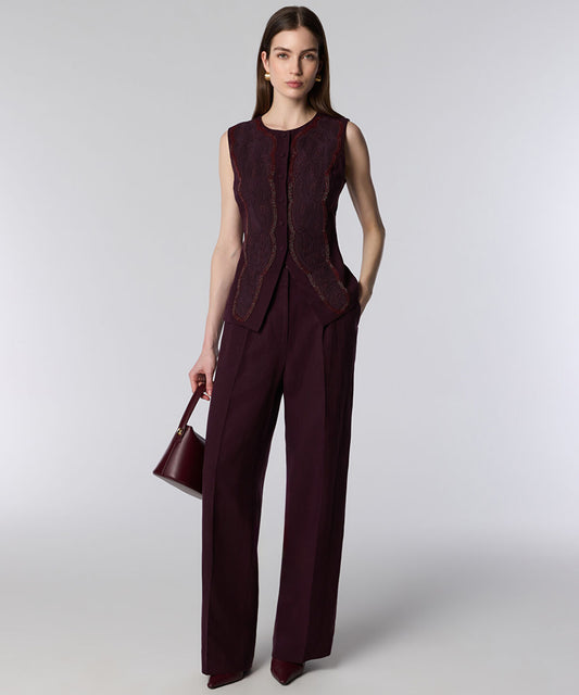 Pressed Crease Wide-Leg Trousers