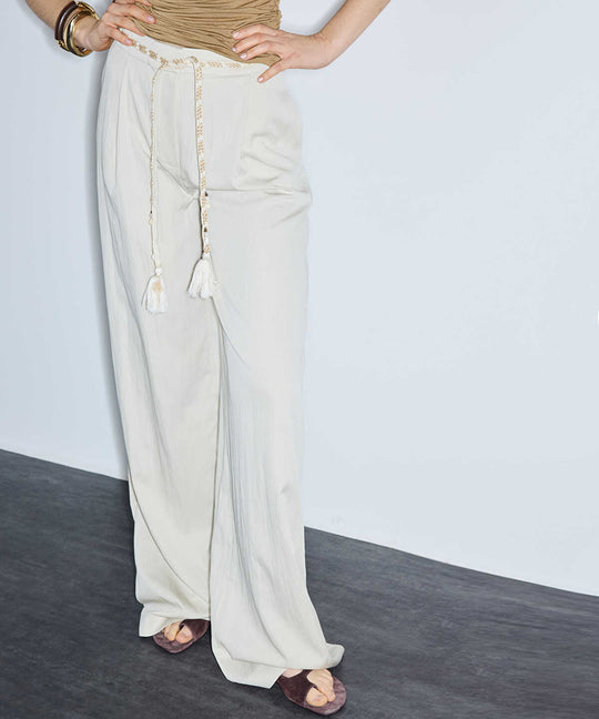 Embellished Belt Trousers