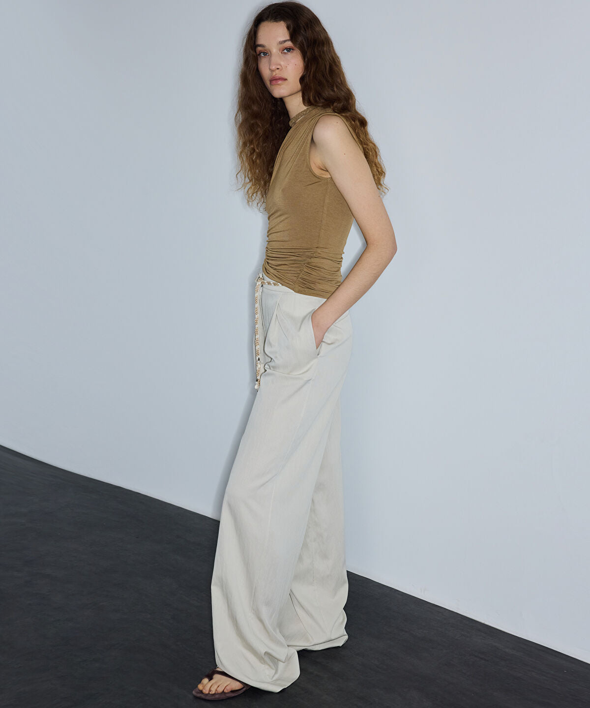 Zoomed Embellished Belt Trousers