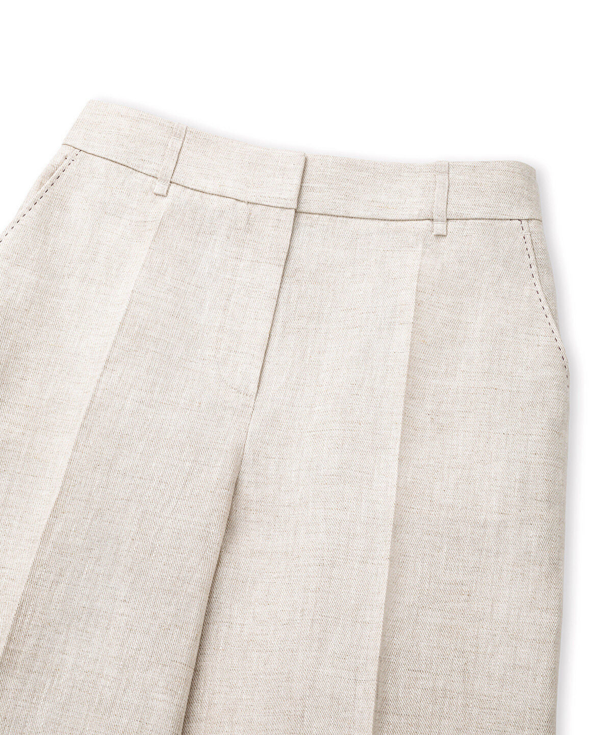 Zoomed Belted Linen Trousers