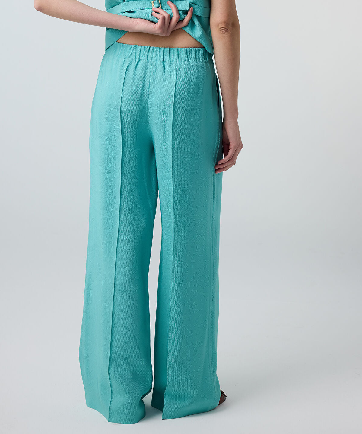 Textured Wide-Leg Trousers