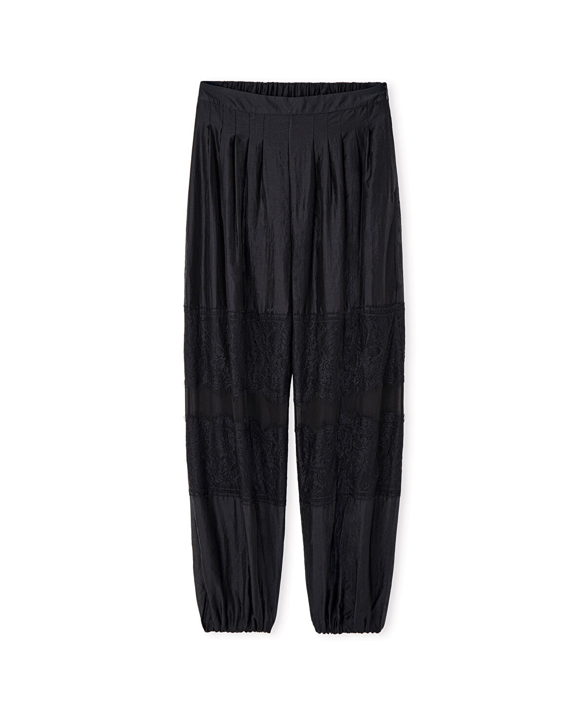 Zoomed Lace-Trimmed Balloon Trousers