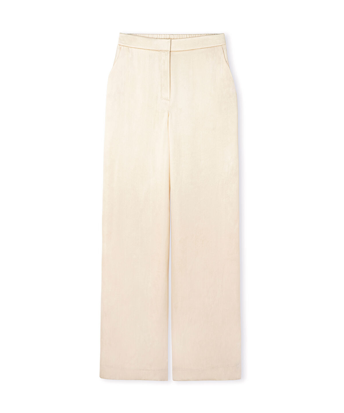 Zoomed Satin-Effect Wide-Leg Trousers