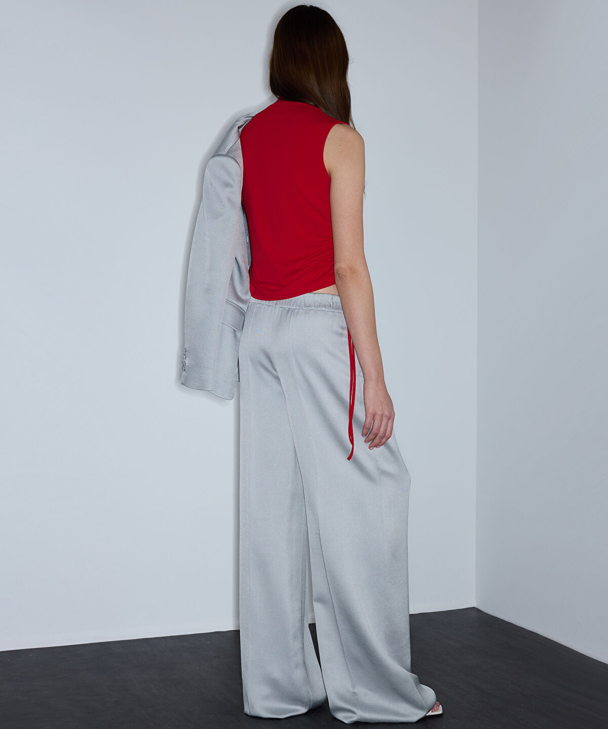 Zoomed Shiny Tailored Trousers