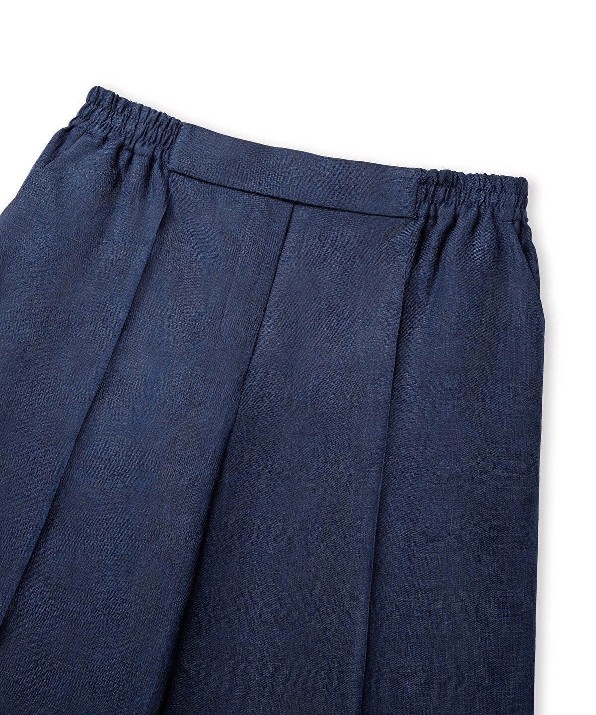 Zoomed Belted Linen Wide-Leg Trousers