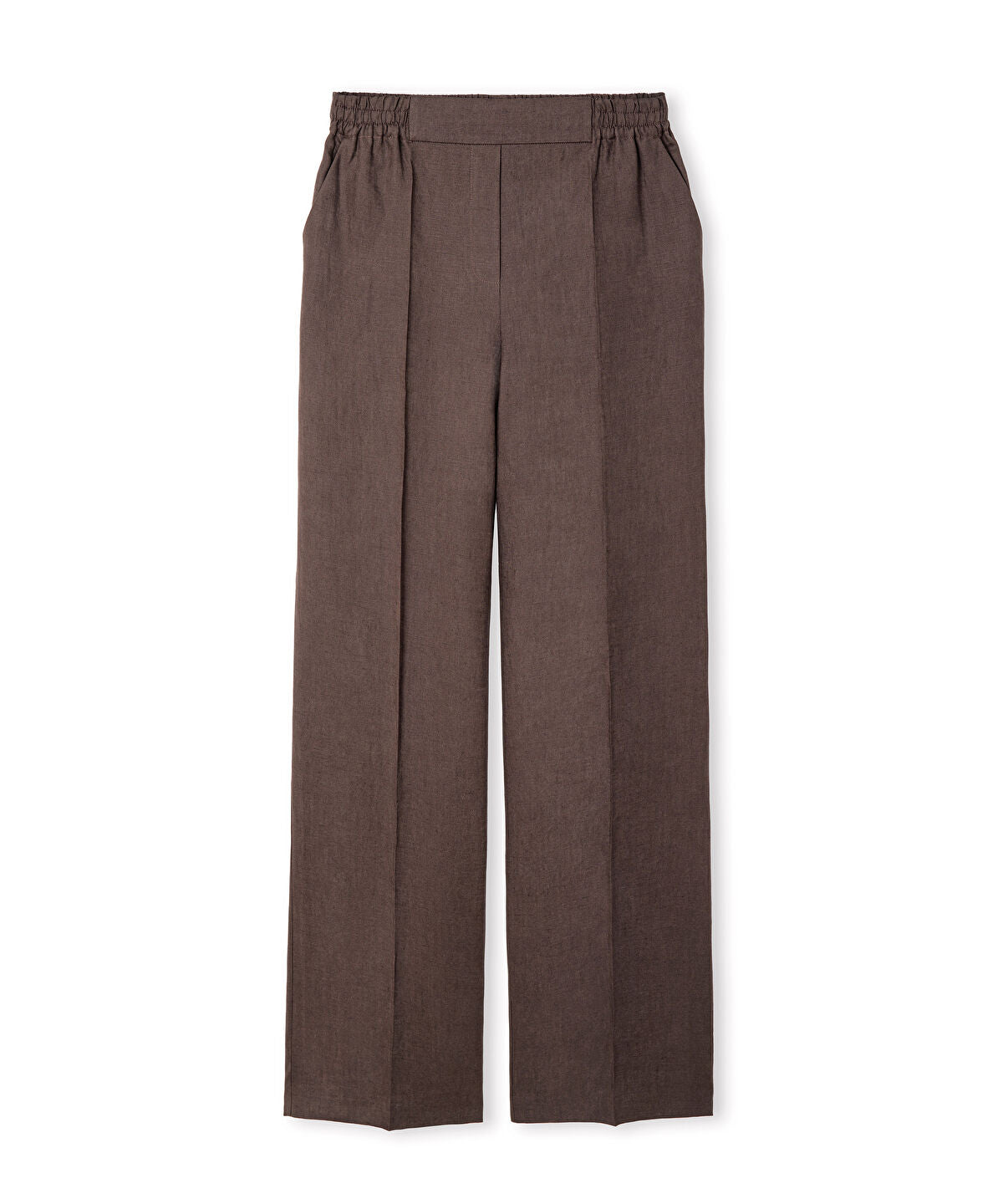 Zoomed Belted Linen Wide-Leg Trousers