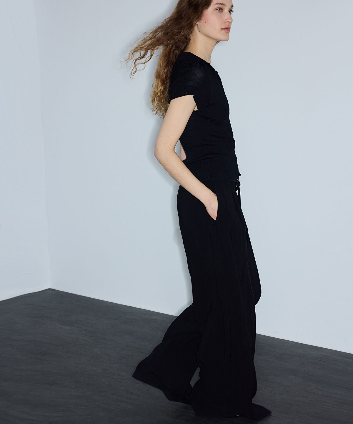 Zoomed Wide-Leg Trousers with Belt