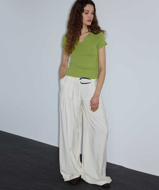 Wide-Leg Trousers with Belt