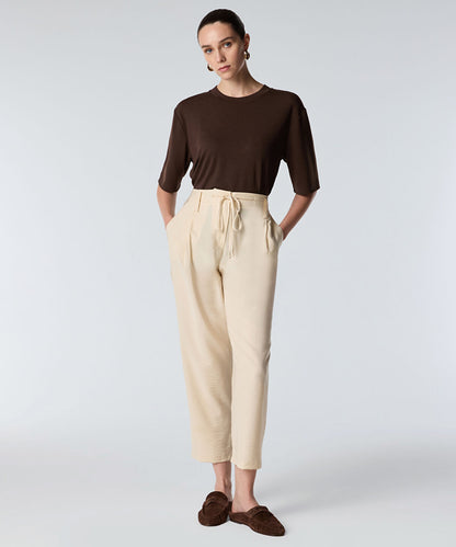 Tie-Waist Carrot Fit Trousers