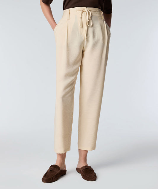 Tie-Waist Carrot Fit Trousers