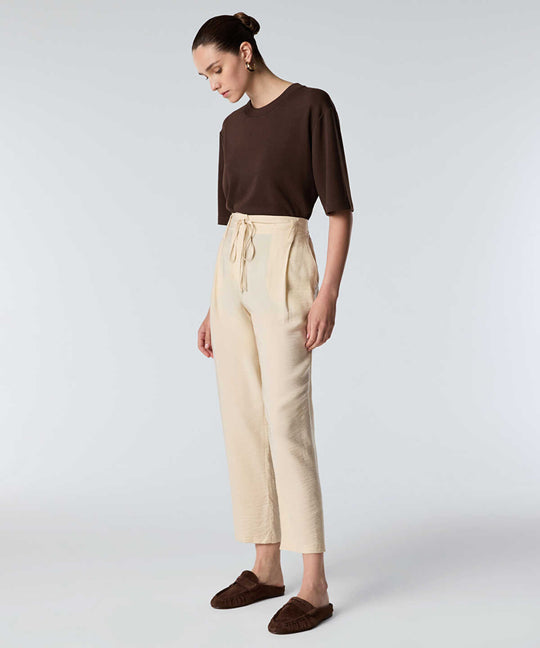 Tie-Waist Carrot Fit Trousers