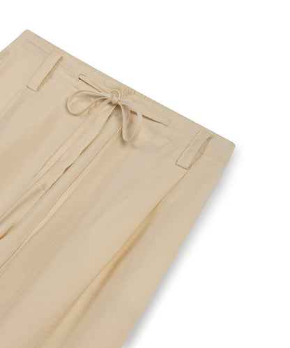 Tie-Waist Carrot Fit Trousers