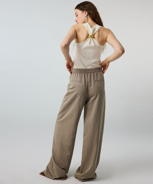 Tie-Waist Wide-Leg Trousers