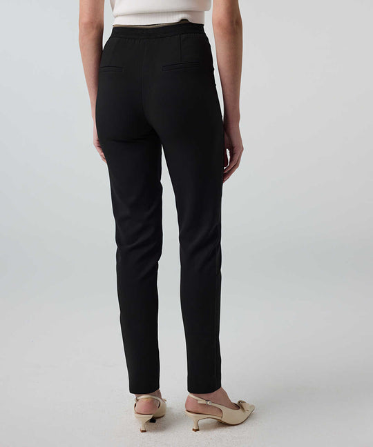 Lurex-Waisted Skinny Trousers