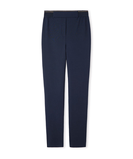 Lurex-Waisted Skinny Trousers