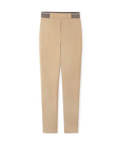 Lurex-Waisted Skinny Trousers
