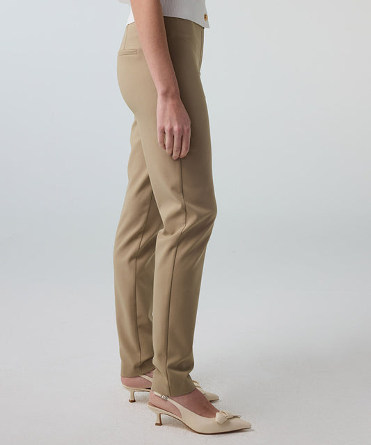 Lurex-Waisted Skinny Trousers