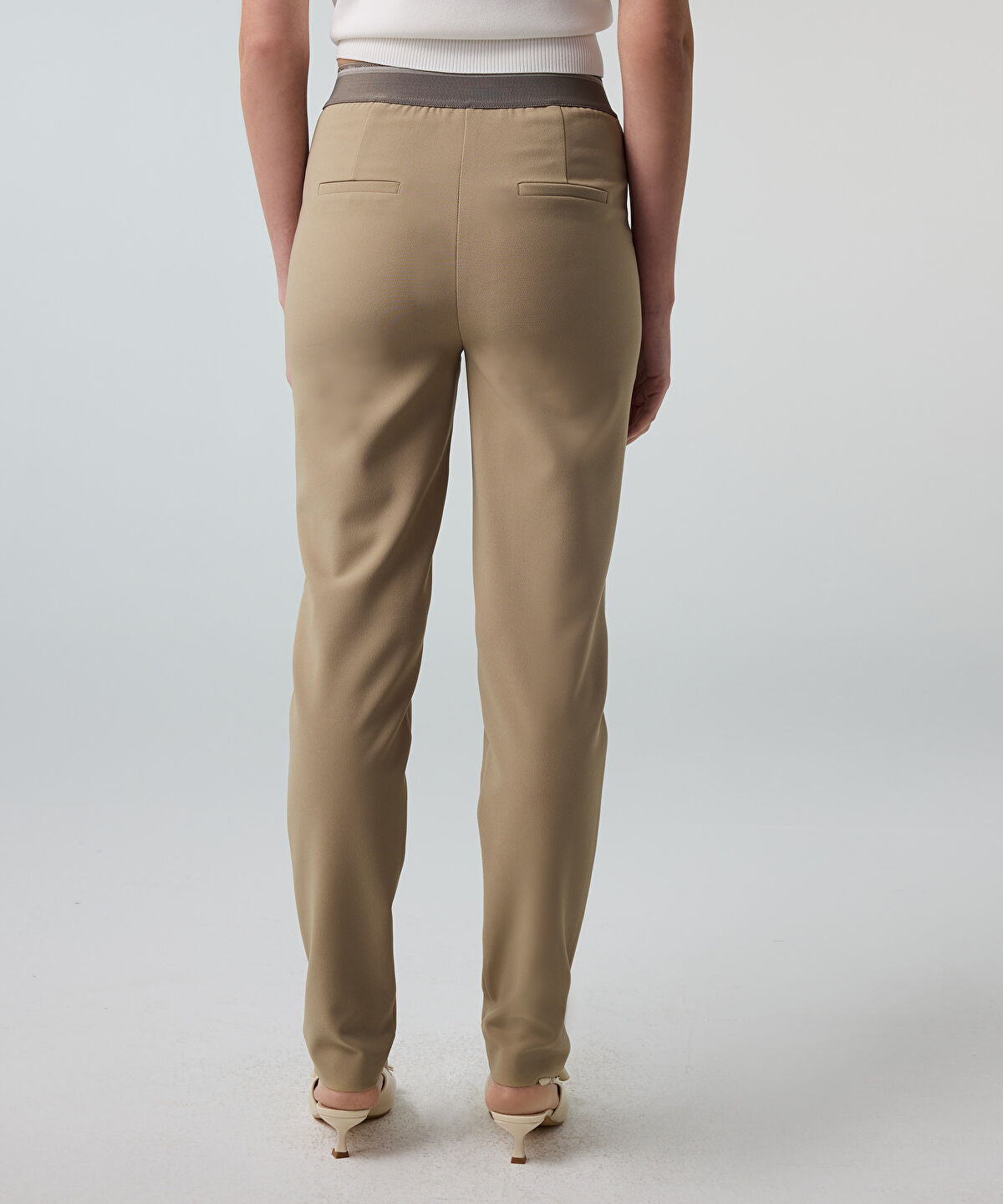 Zoomed Lurex-Waisted Skinny Trousers
