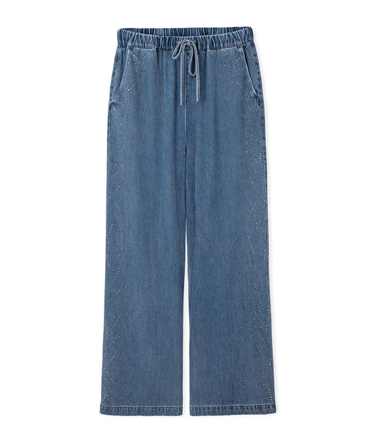 Embellished Elastic Waist Trousers