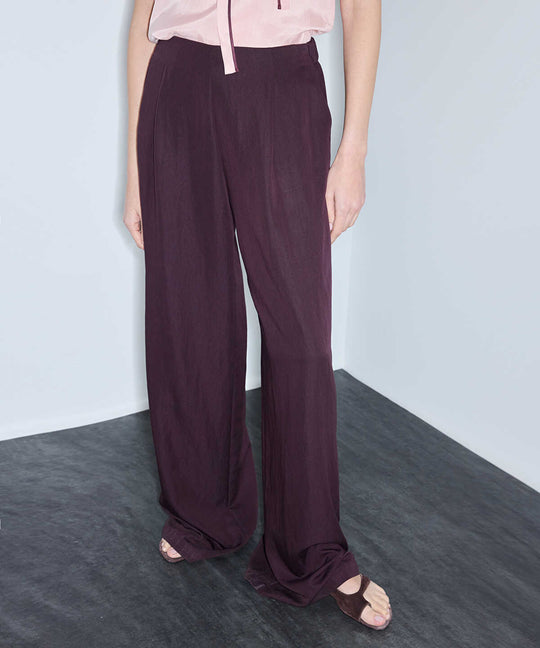 Pleated Wide-Leg Trousers