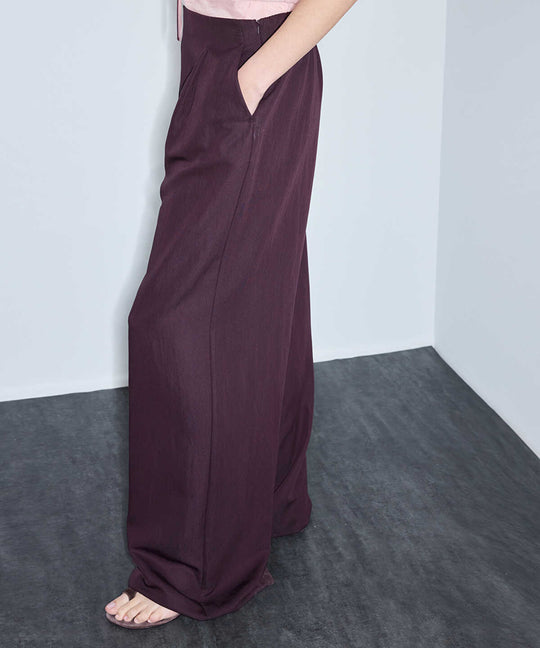Pleated Wide-Leg Trousers