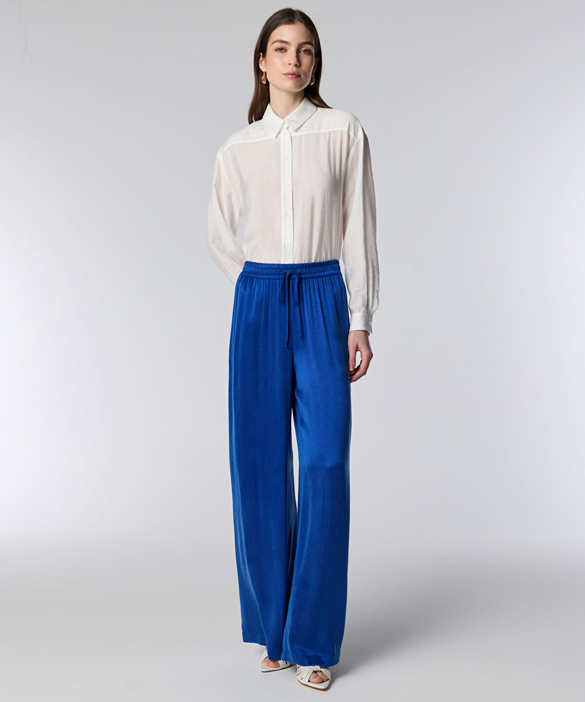 Tie-Waist Wide-Leg Trousers