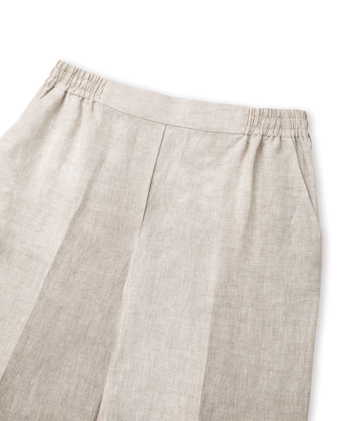 Zoomed Pressed-Crease Belted Linen Trousers