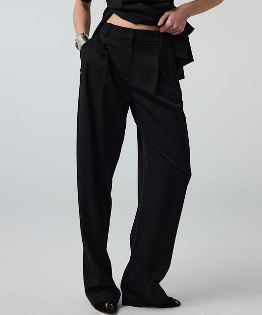 Viscose-Blend Wide-Leg Trousers