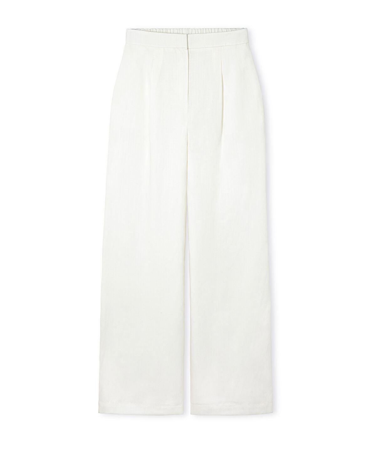 Linen-Blend Wide-Leg Trousers